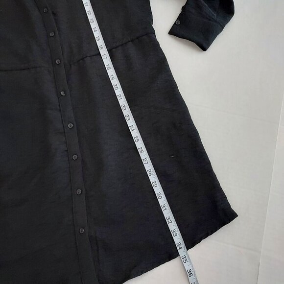 Gibsonlook Black  Shirt Dress With Drawstring Waist Size Medium - Picture 5 of 13